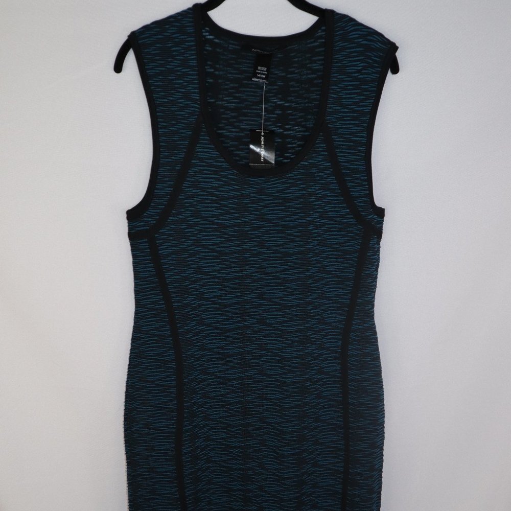 Turquoise/Black Fitted Dress